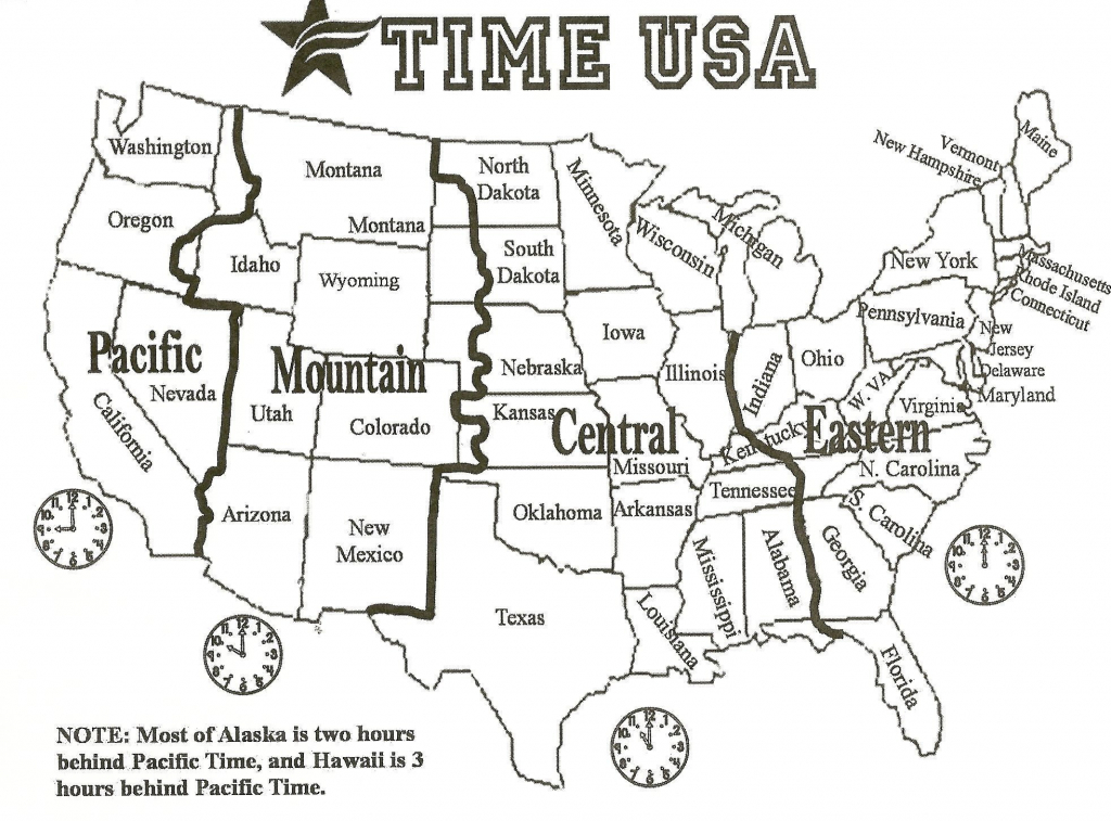 Political Map Of The Us 1964 1964 New Printable Map United States - Time Zone Map Usa Printable With State Names