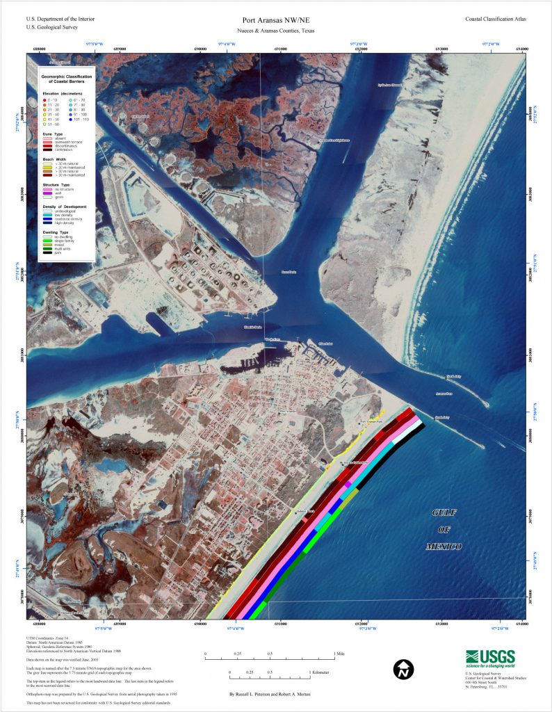 Port Aransas Nw/ne - Central Texas Coastal Classification Maps - Map Of Port Aransas Texas Area ...