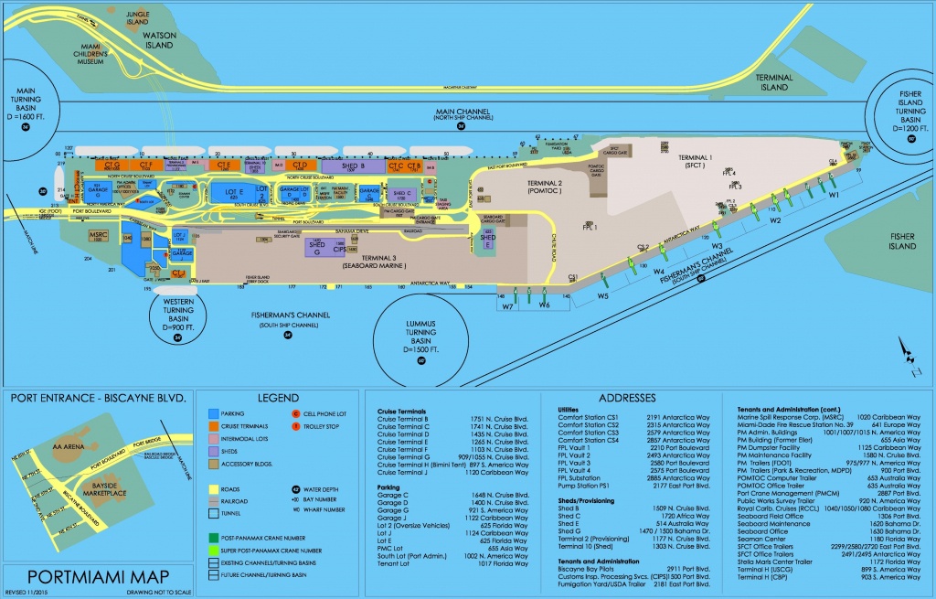 Port Of Miami Map And Travel Information | Download Free Port Of - Map Of Miami Florida Cruise Ship Terminal