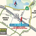 Portion Of Willow Road In Menlo Park To Close So Workers Can Install   Menlo Park California Map