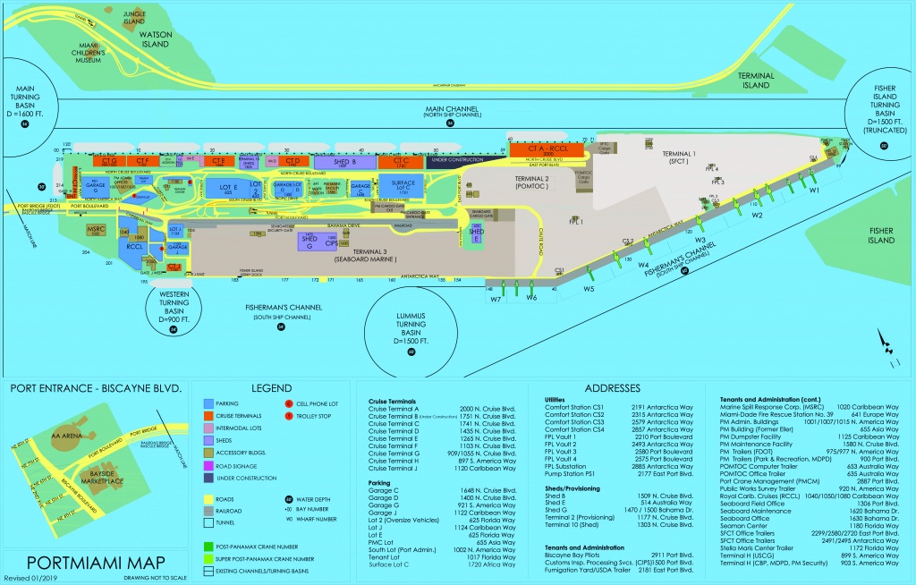 Portmiami - Cruise Terminals - Miami-Dade County - Miami Florida Cruise Port Map