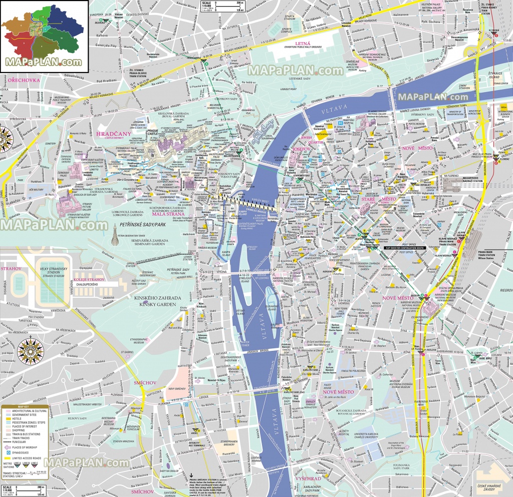 Prague Maps - Top Tourist Attractions - Free, Printable City Street Map - Printable Map Of Prague City Centre