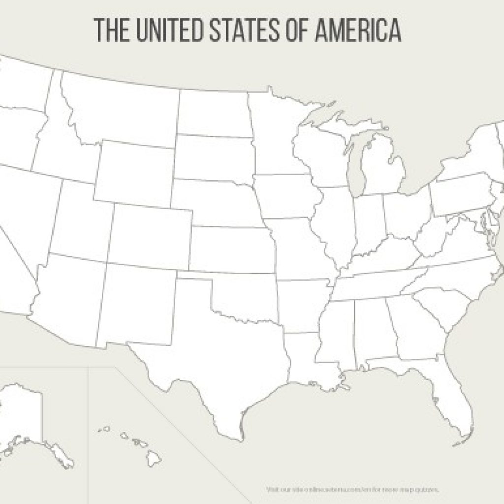 Printable 50 States Map The U S Printables Quiz Game - Printable 50 States Map