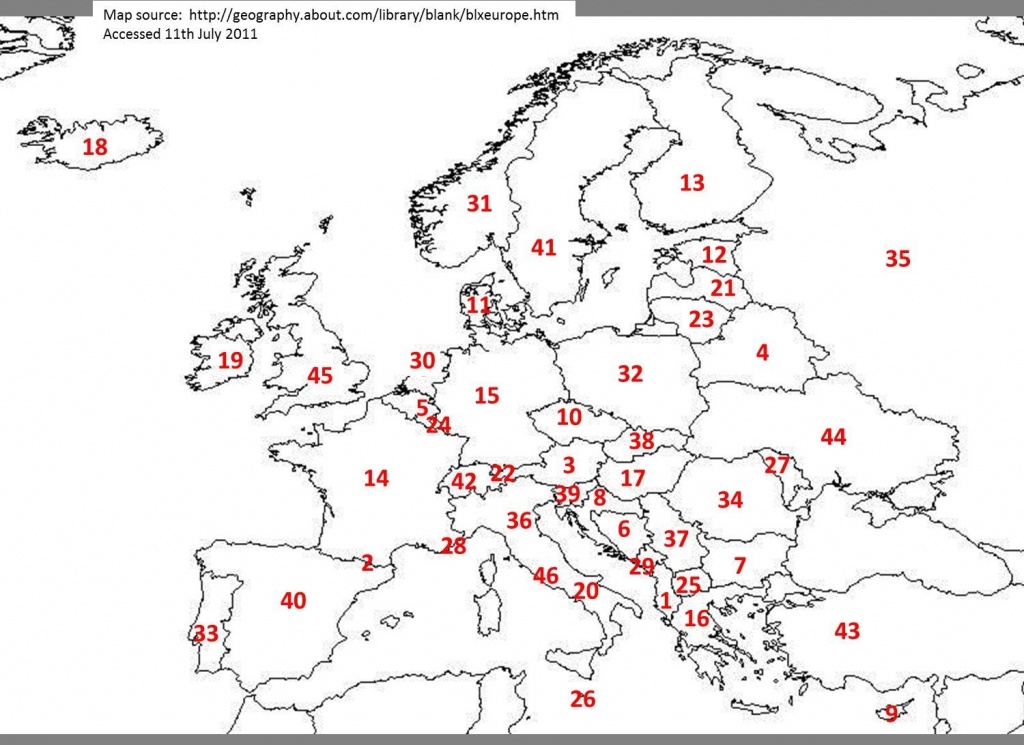Printable Blank Europe Map Quiz 1 In Western Coloring Pages And 2 - Europe Map Quiz Printable