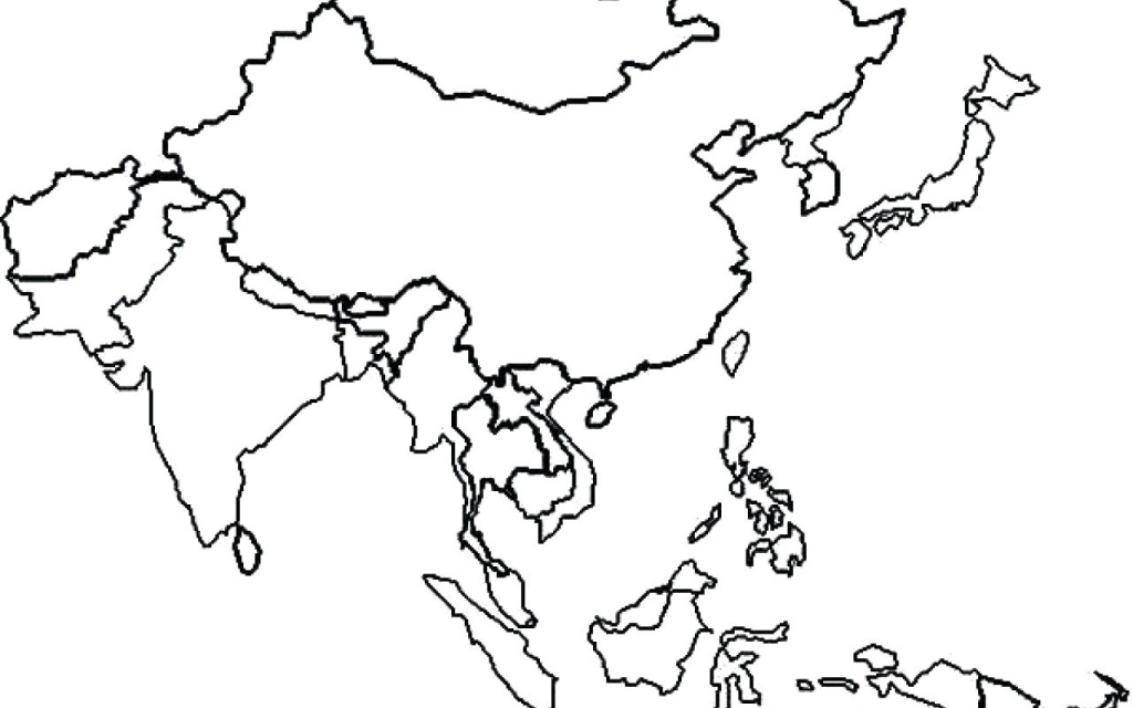 Printable Blank Map Of Asia Coloring Pages For Kids And World Page - Printable Map Of Asia For Kids