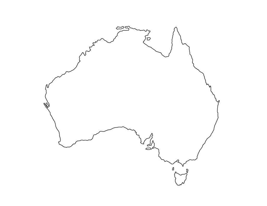 Printable Blank Map Of Australia And New Zealand Random 2 1024×791 4 - Blank Map Of Australia Printable