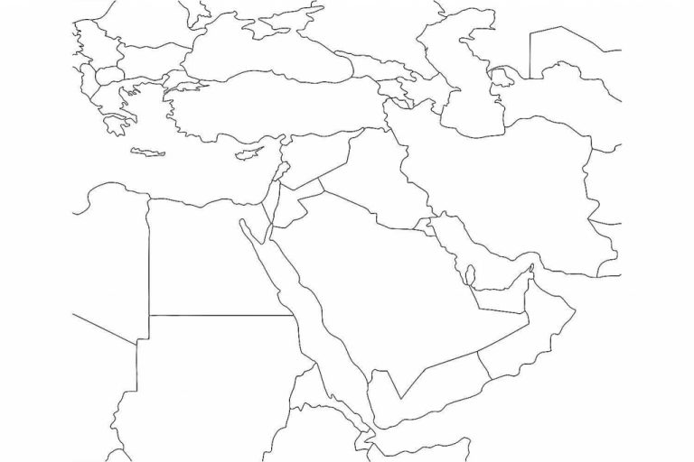 Printable Blank Map Of The Middle East | D1Softball - Middle East ...