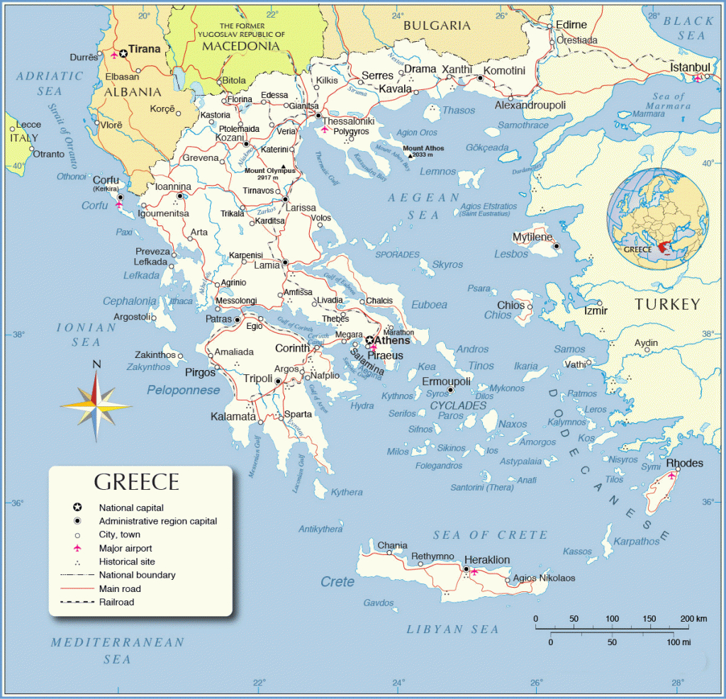Printable Greece Map, Map Of Greece - Printable Travel Maps