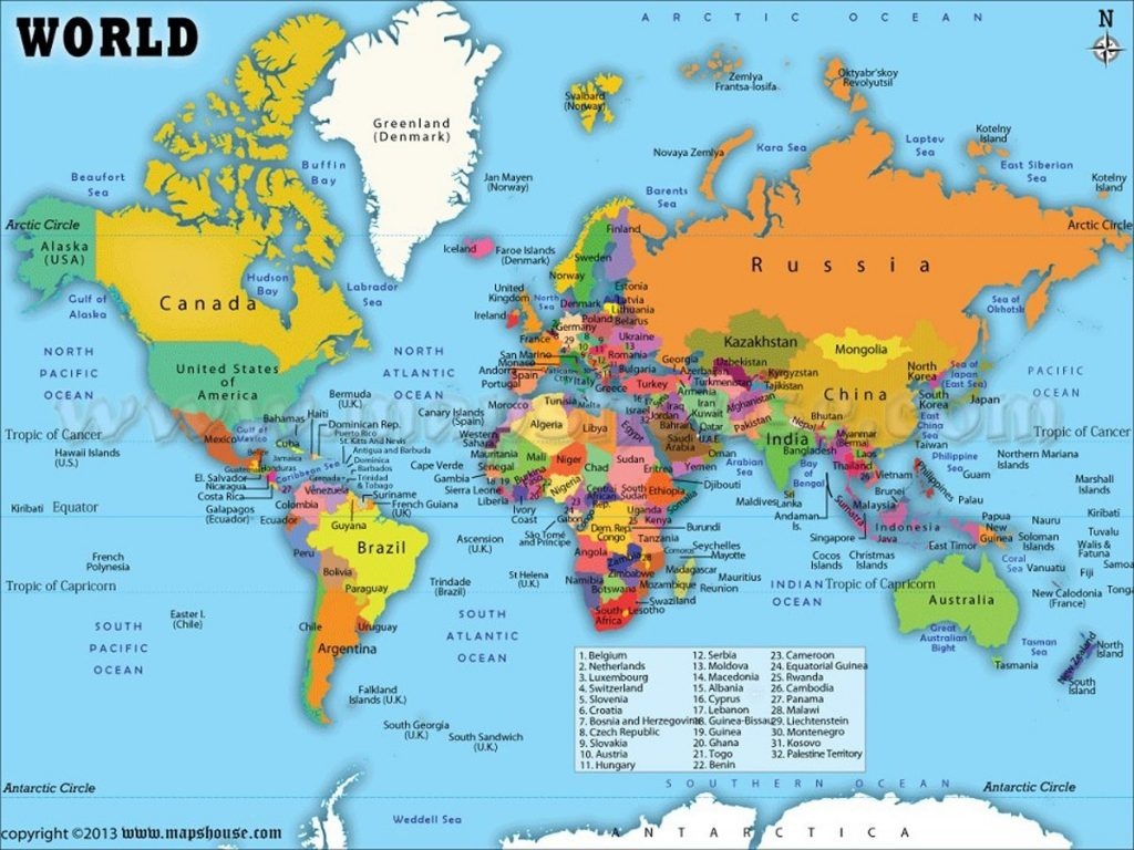 Printable Large World Map - Iloveuforever - Free Large Printable World Map
