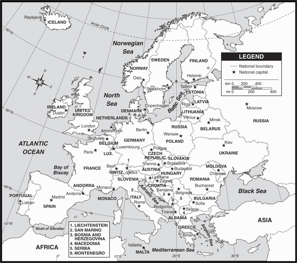 Printable Map Asia With Countries And Capitals Noavg Outline Of - Printable Black And White Map Of Europe