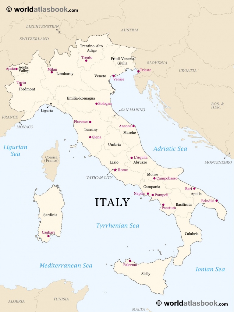 Printable Map Italy | Download Printable Map Of Italy With Regions - Large Map Of Italy Printable
