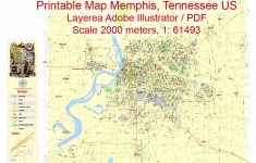 Printable Map Memphis, Tennessee Us, Exact Vector City Plan Illustrator - Memphis City Map Printable
