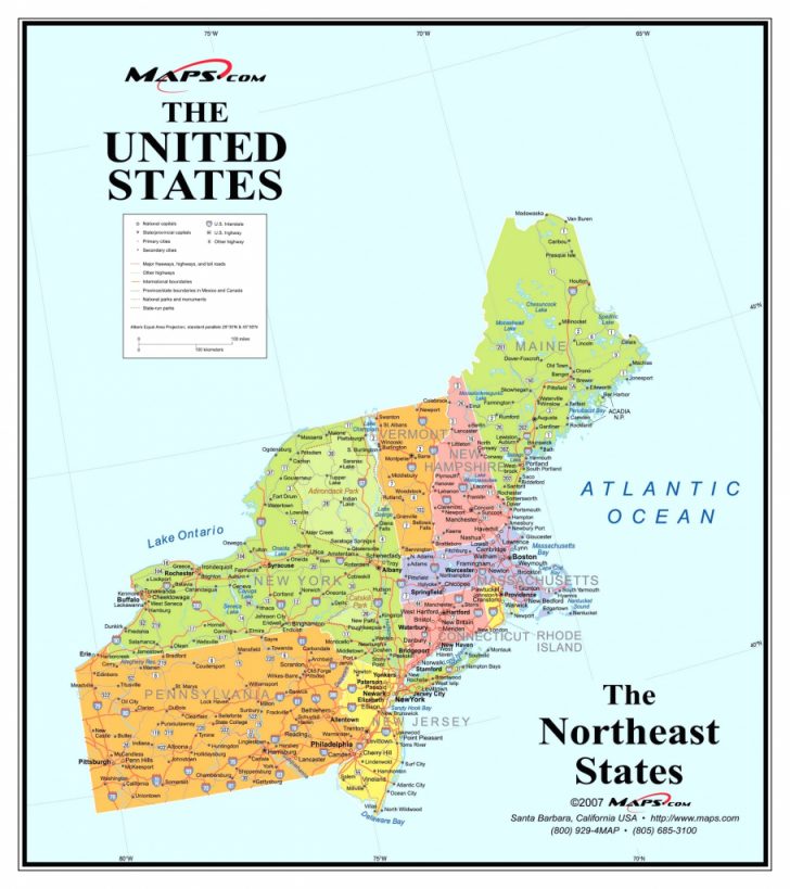 Printable Map Of Northeast Us