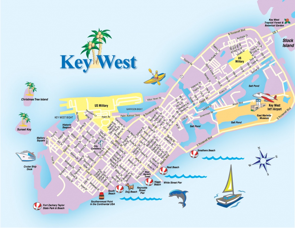 Printable Map Of Key West Florida Streets Hotels Area Attractions Pdf - Street Map Of Key West Florida