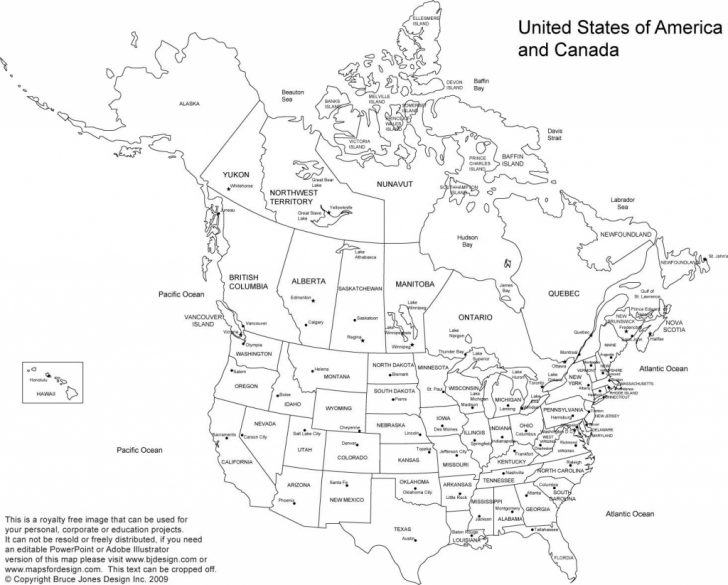 Printable Map Of North America With Labels