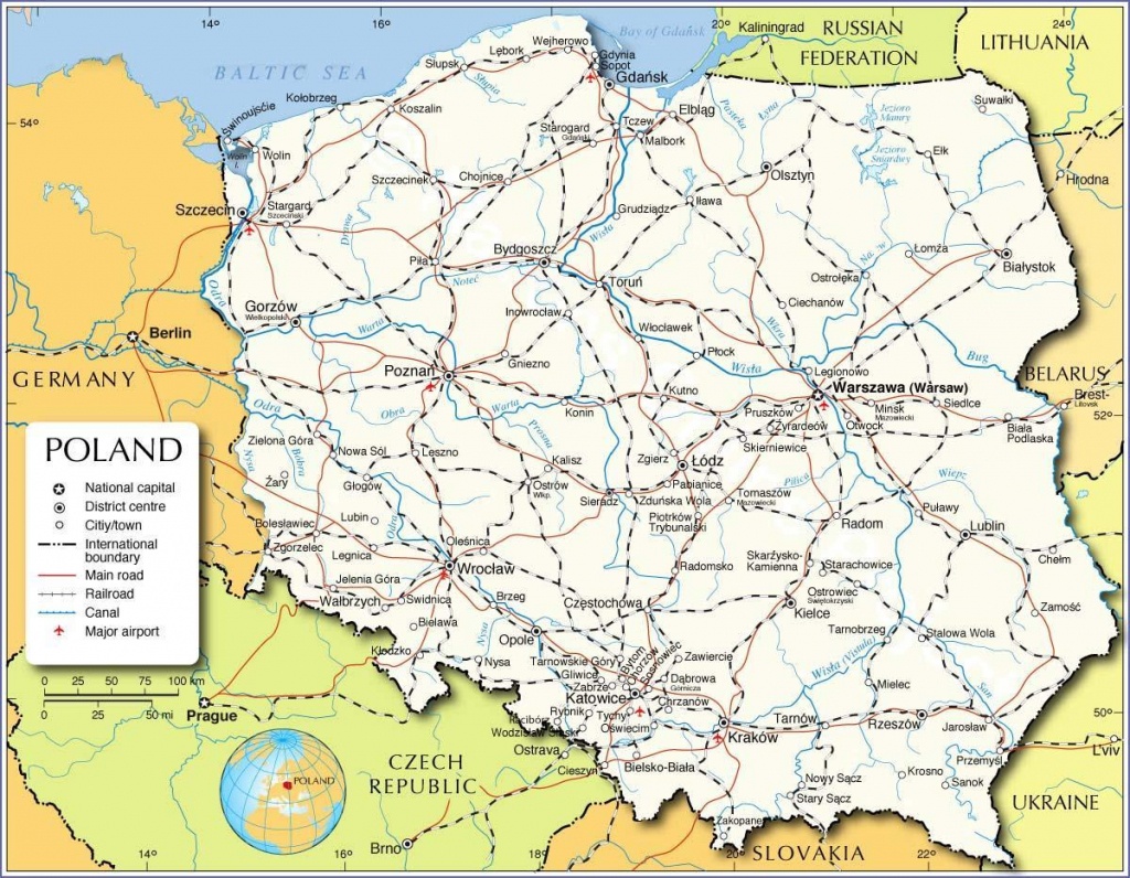 Printable Map Of Poland - Map Of Poland Printable (Eastern Europe - Printable Map Of Poland