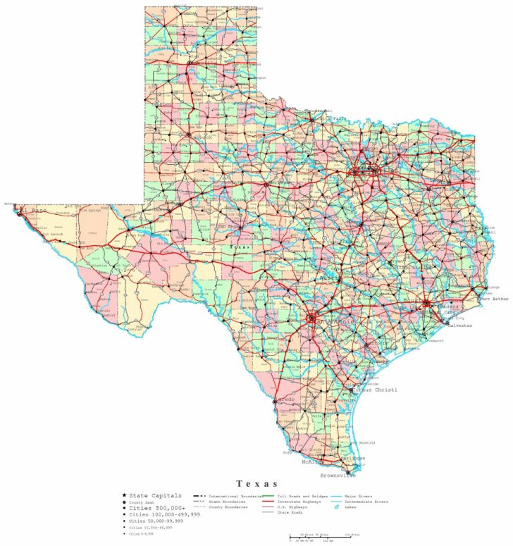 Texas County Map With Roads