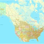Printable Map Us And Canada Editable, Adobe Illustrator   World Map With Cities Printable