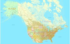 Printable Map Us And Canada Editable, Adobe Illustrator - World Map With Cities Printable