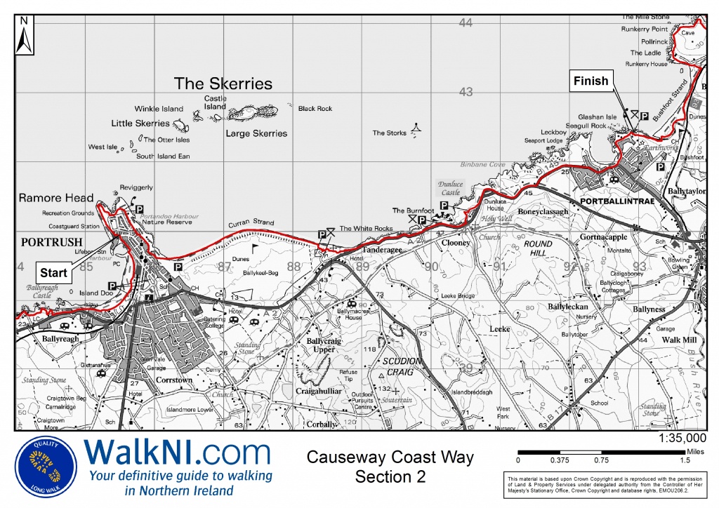 Printable Maps - Causeway Coast Way - Ulster Way - Printable Os Maps