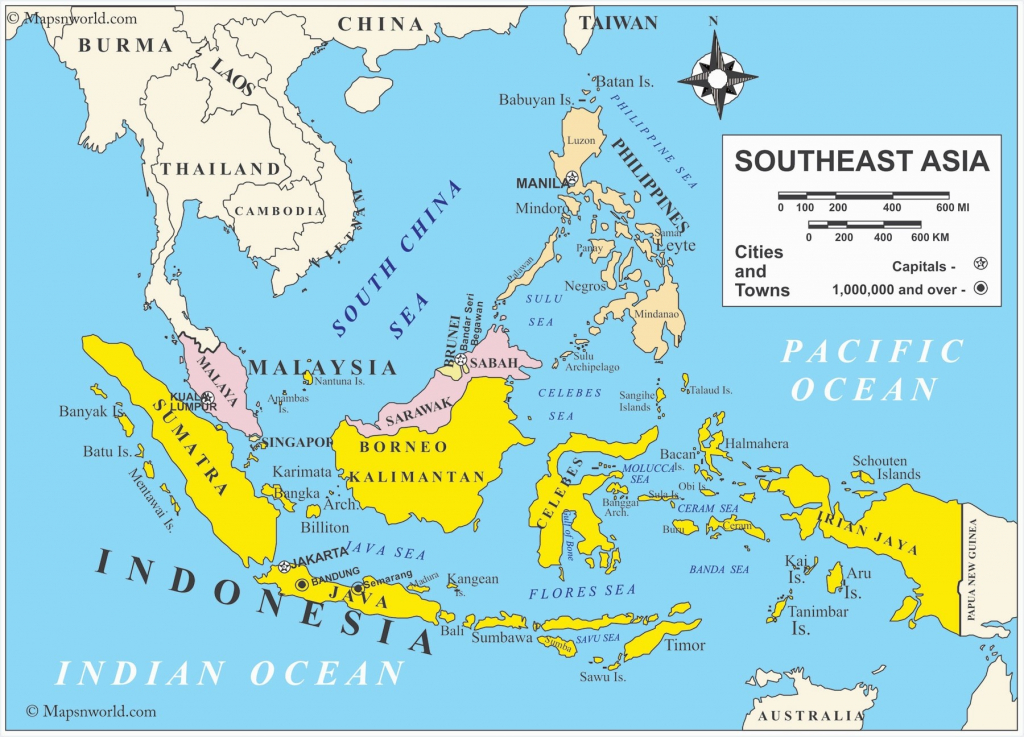 Printable Maps Of Southeast Asia | D1Softball - Printable Map Of Southeast Asia