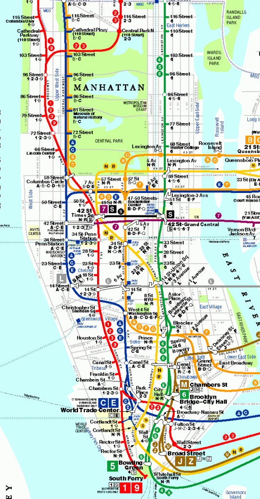 Printable Map Of Downtown New York City