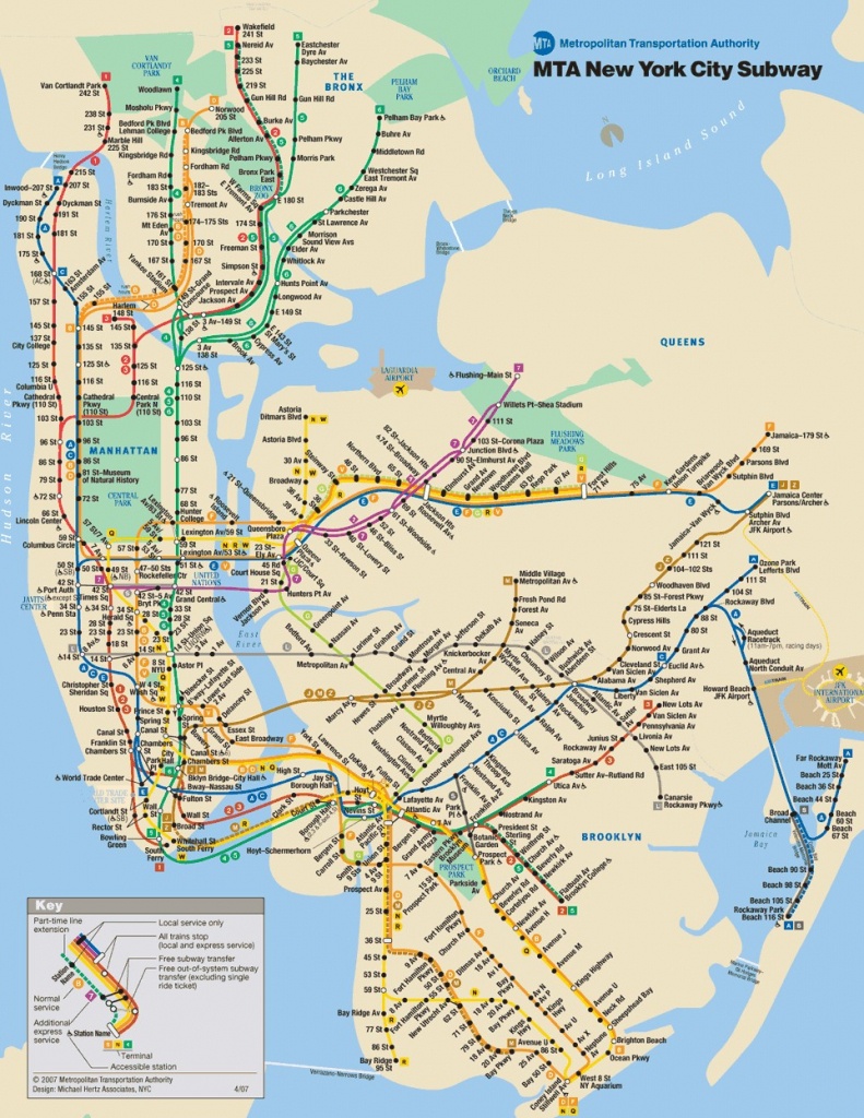 Printable Nyc Subway Map | Woestenhoeve - Nyc Subway Map Manhattan Only Printable