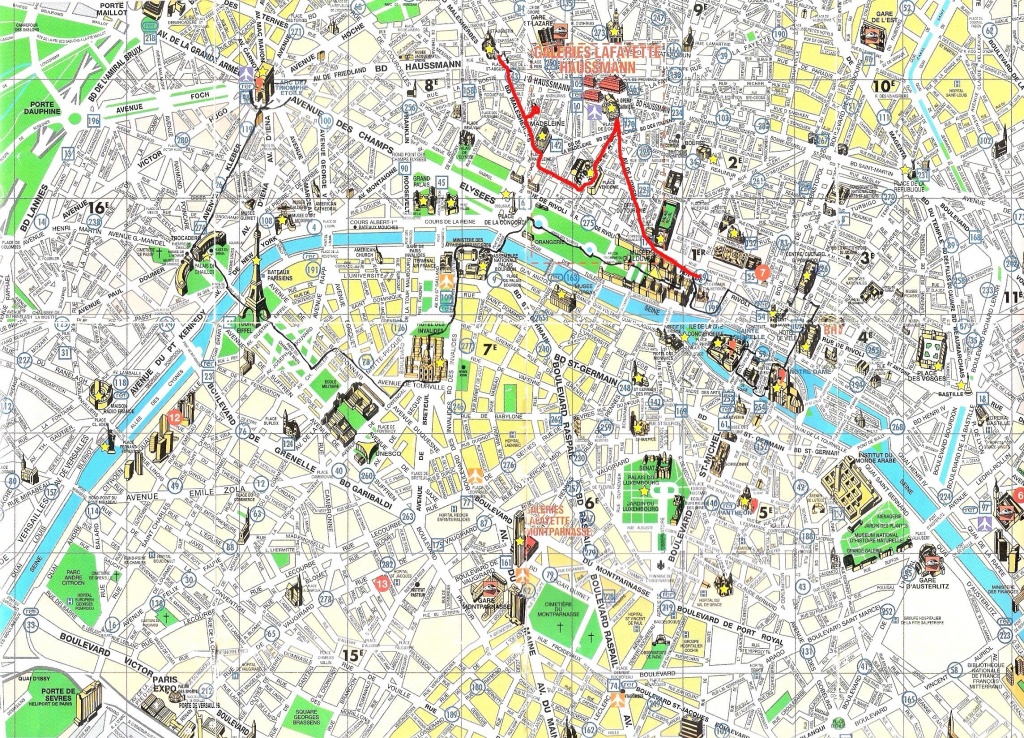 Printable Paris Street Map - Capitalsource - Street Map Of Paris France Printable
