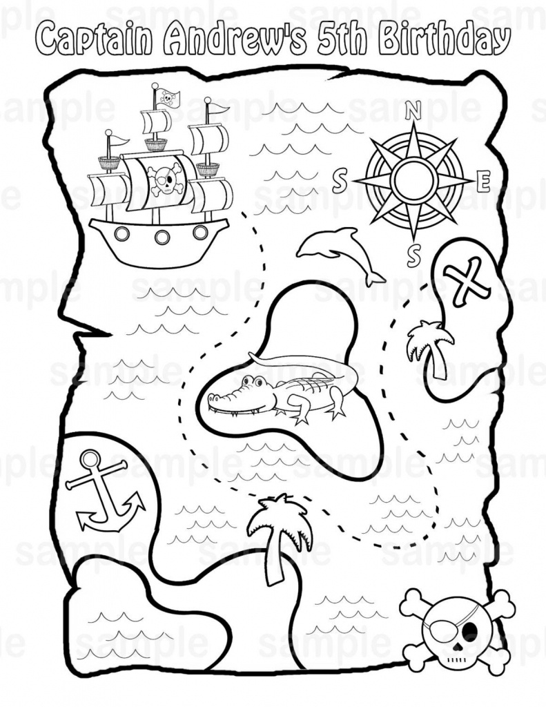 Printable Pirate Treasure Map For Kids✖️adult Coloring Pages➕More - Printable Treasure Map Coloring Page