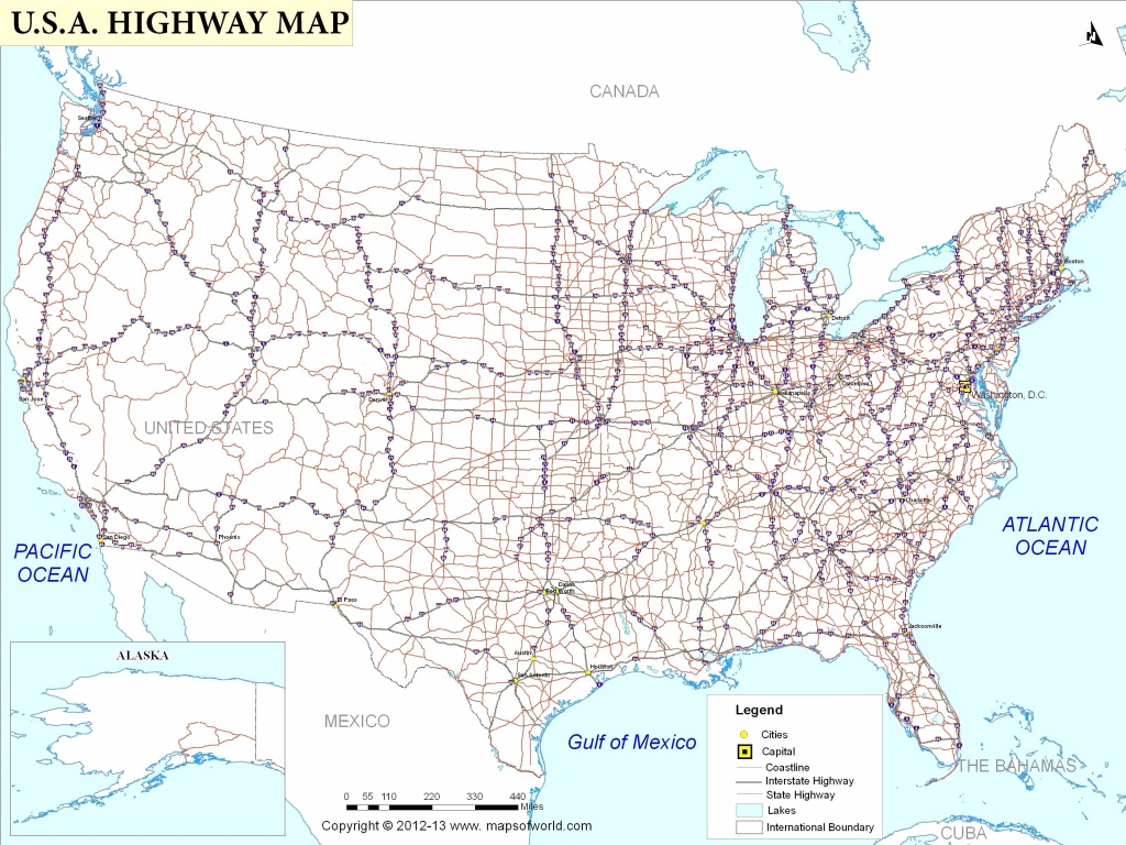 Printable Road Map Of Usa - Maplewebandpc - United States Road Map Printable