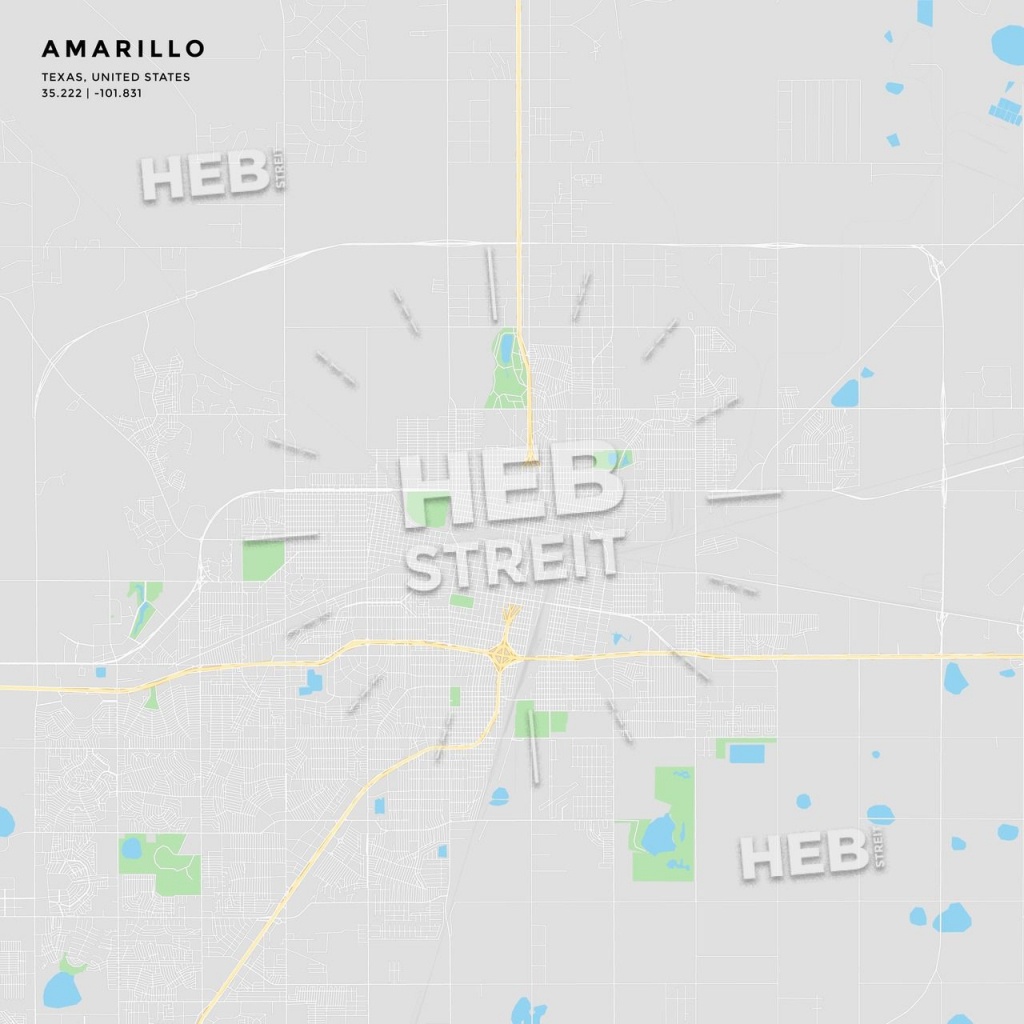 Printable Street Map Of Amarillo, Texas | Maps Vector Downloads - City Map Of Amarillo Texas