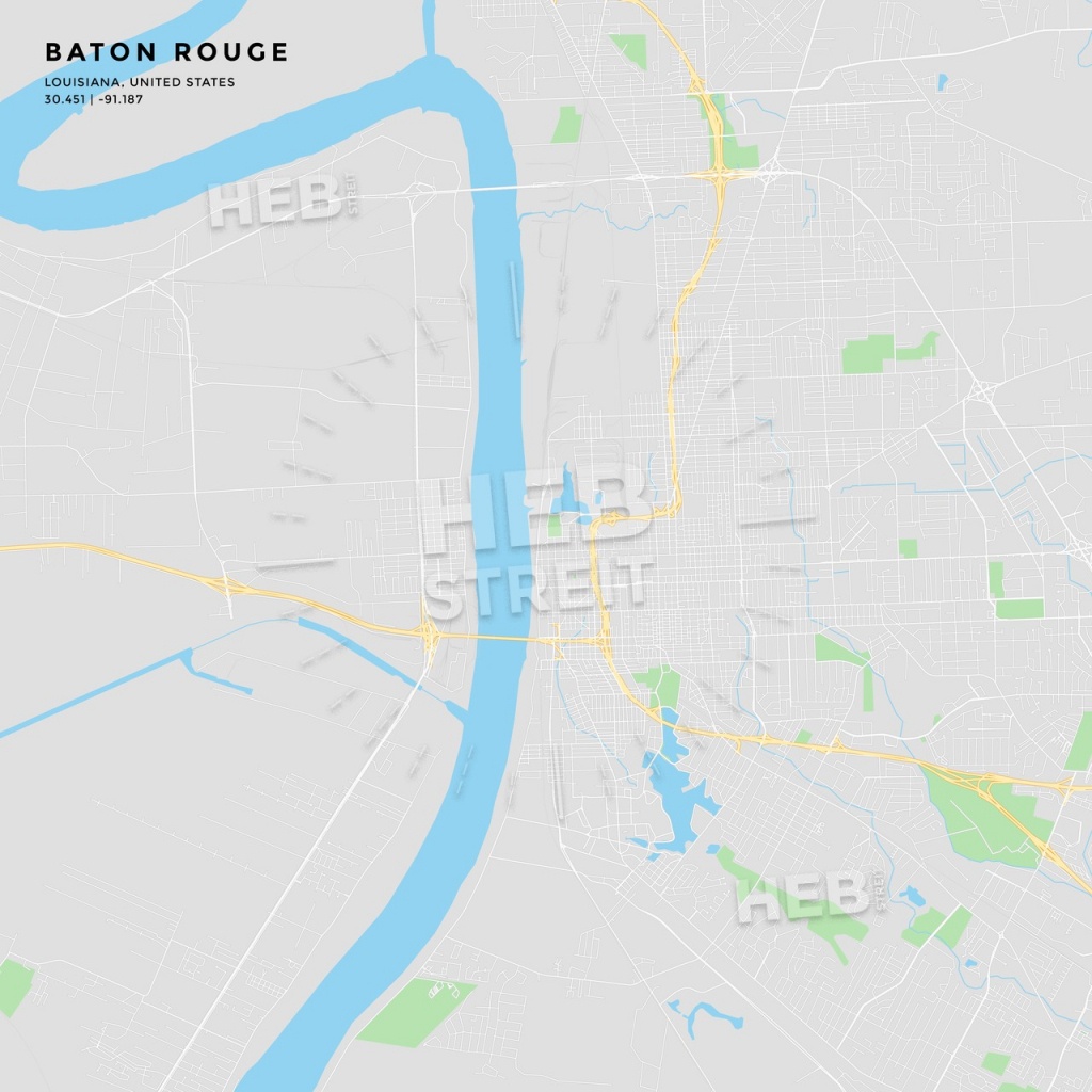 Printable Street Map Of Baton Rouge, Louisiana | Hebstreits Sketches - Printable Map Of Baton Rouge