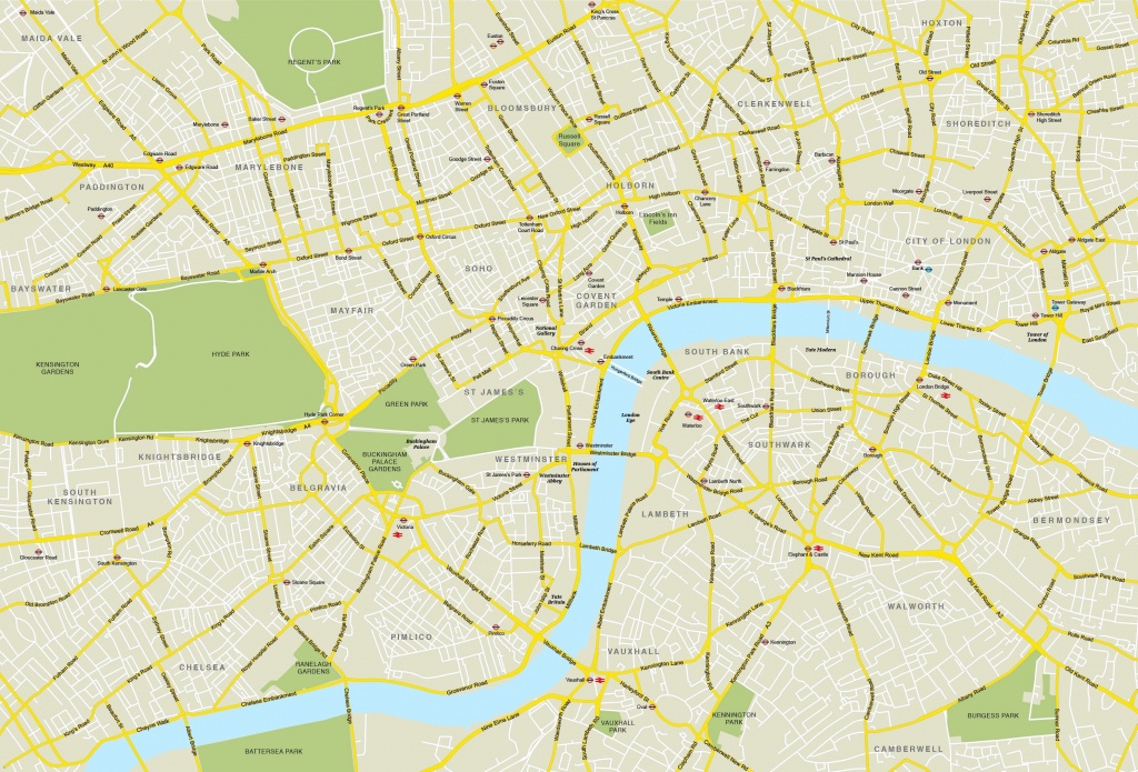 Printable Street Map Of Central London Within - Capitalsource - Printable Street Map Of London