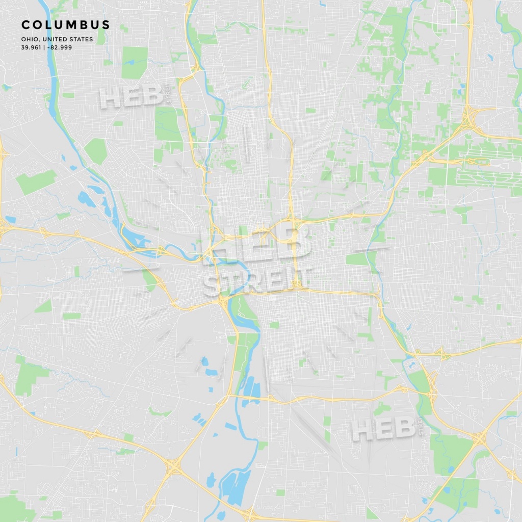 Printable Street Map Of Columbus, Ohio | Hebstreits Sketches - Printable Map Of Columbus Ohio