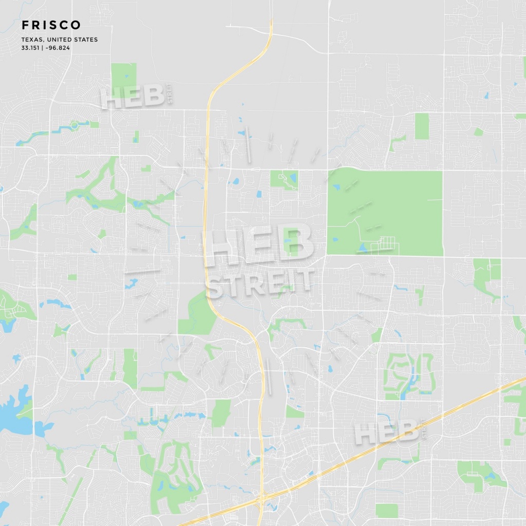 Printable Street Map Of Frisco, Texas | Hebstreits Sketches - Map Of Texas Showing Frisco