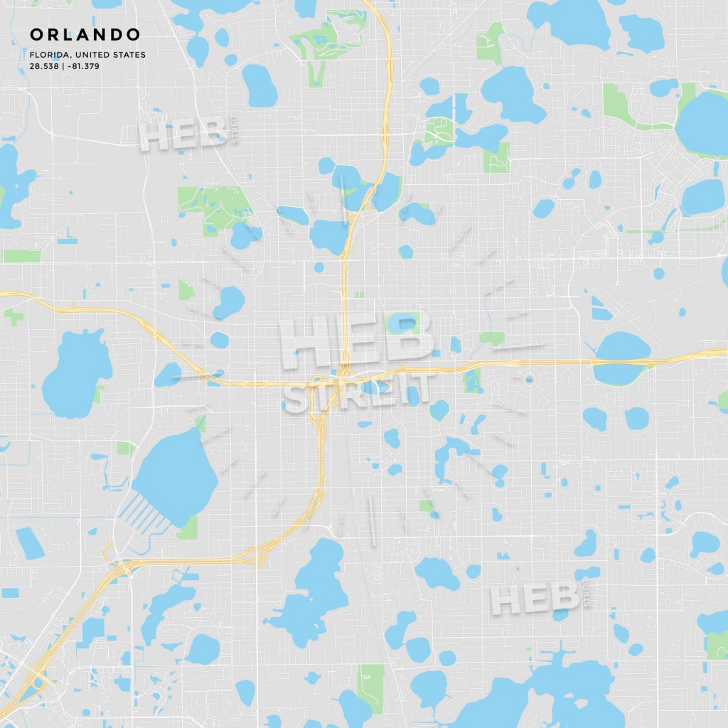 Printable Street Map Of Orlando, Florida | Hebstreits Sketches - Printable Map Of Orlando
