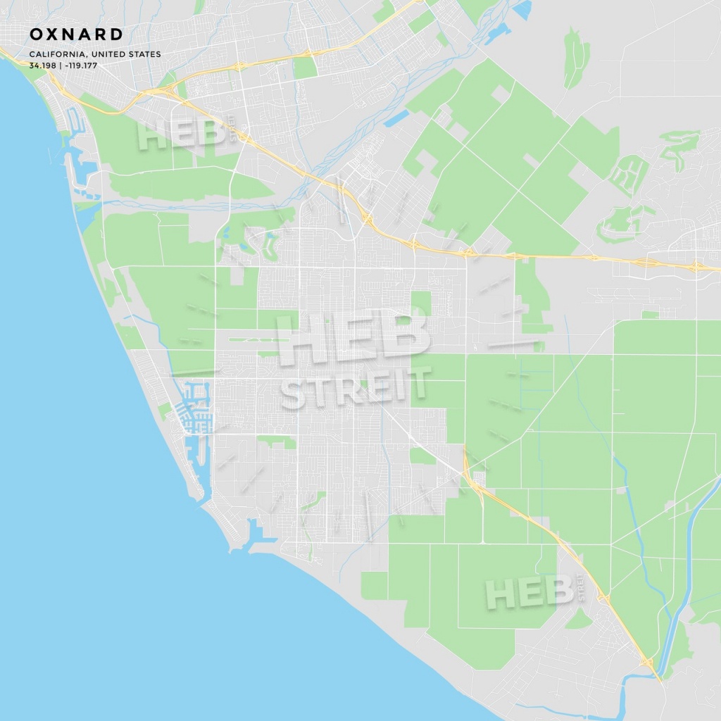 Printable Street Map Of Oxnard, California | Hebstreits Sketches - Oxnard California Map