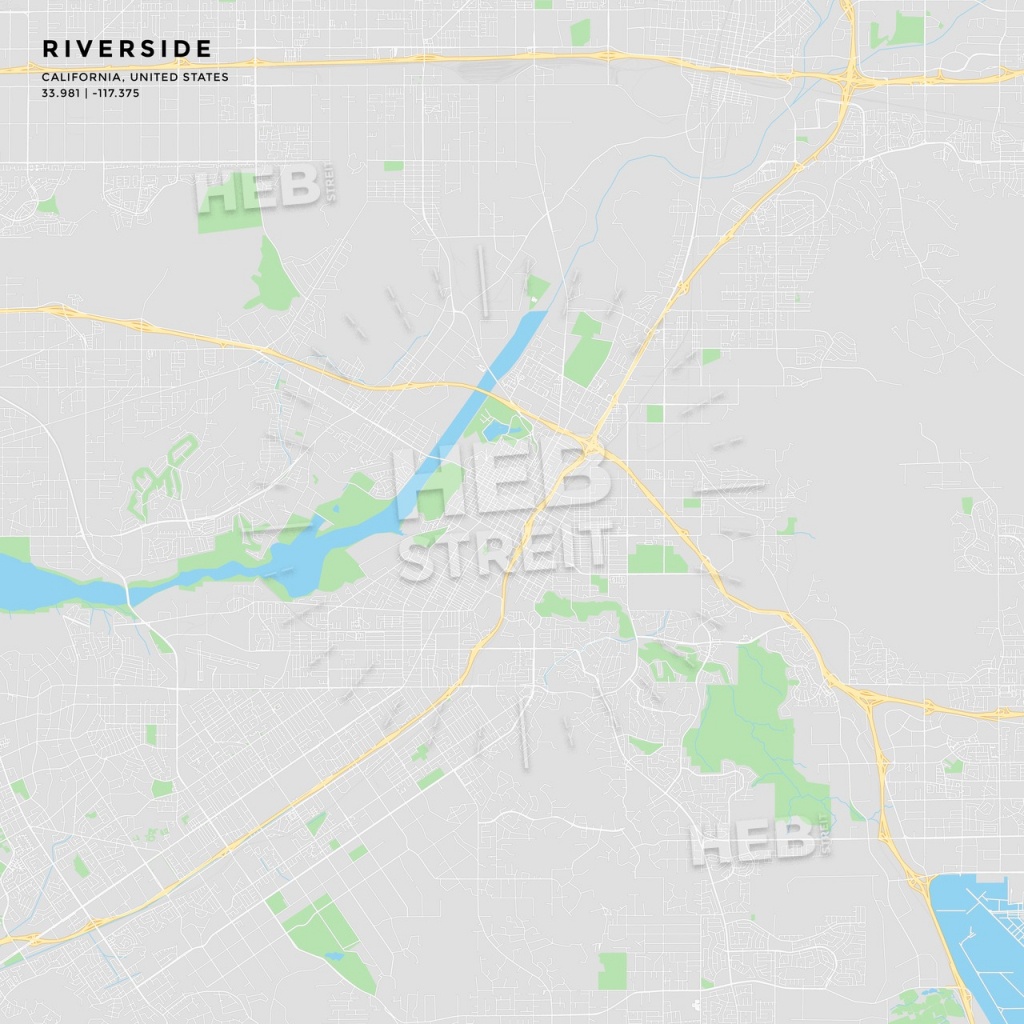Printable Street Map Of Riverside, California - Printable Map Of Riverside Ca