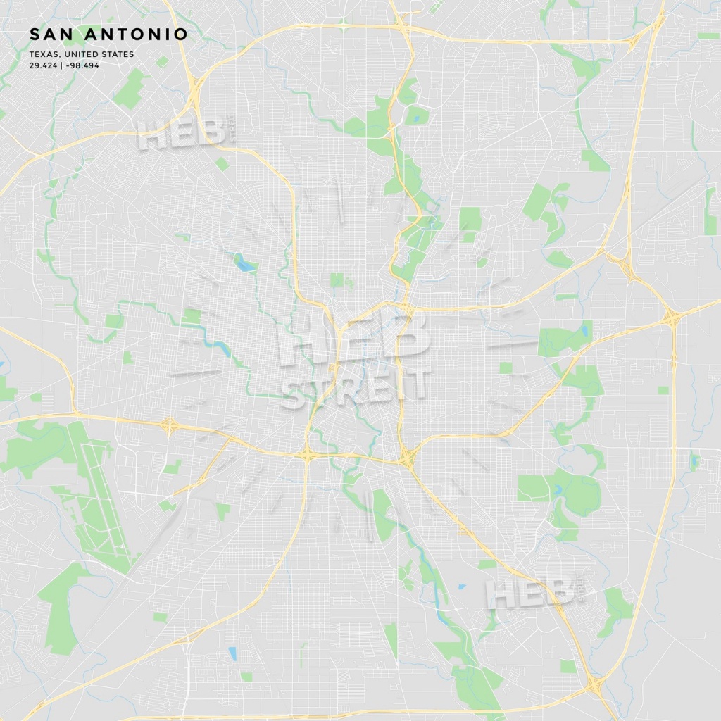 Printable Street Map Of San Antonio, Texas | Hebstreits Sketches - Detailed Map Of San Antonio Texas