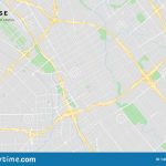 Printable Street Map Of San Jose, California Stock Vector   Printable Map Of San Jose