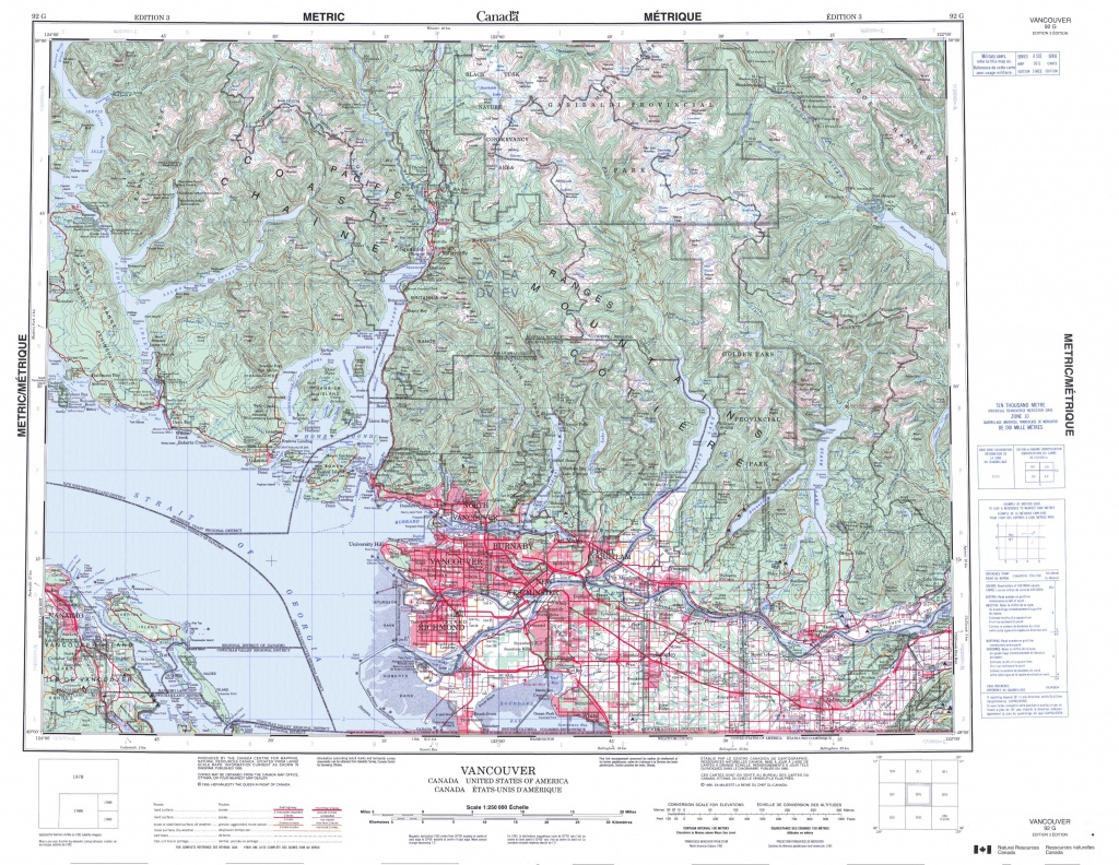 Printable Topographic Map Of Vancouver 092G, Bc - Printable Topographic Map
