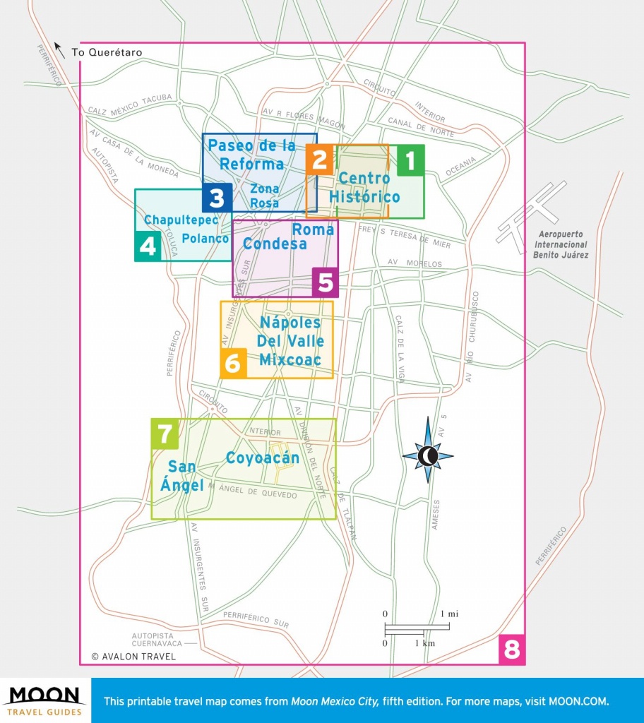Printable Travel Maps Of Mexico City, Mexico | Mexico City | Mexico - Printable Map Of Mexico City