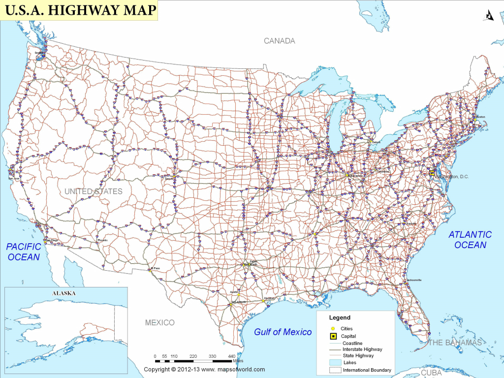 Printable Us Map With Cities New United States Major Highways Map - Printable Usa Map With Cities