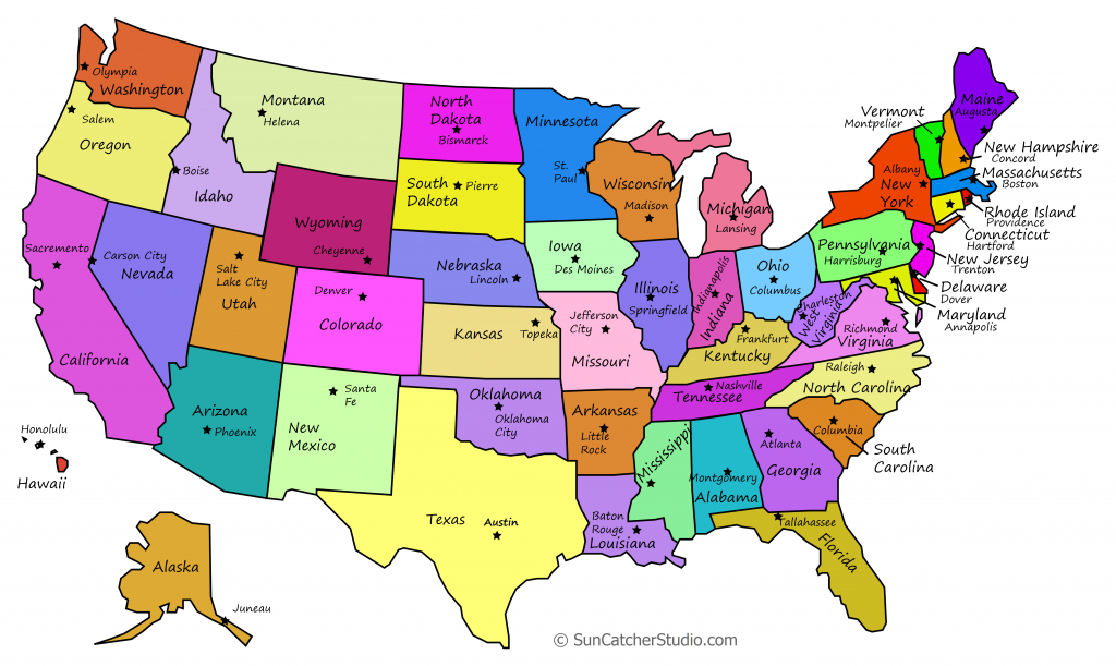 Printable Us Maps With States (Outlines Of America - United States) - Printable Us Map With Capitals