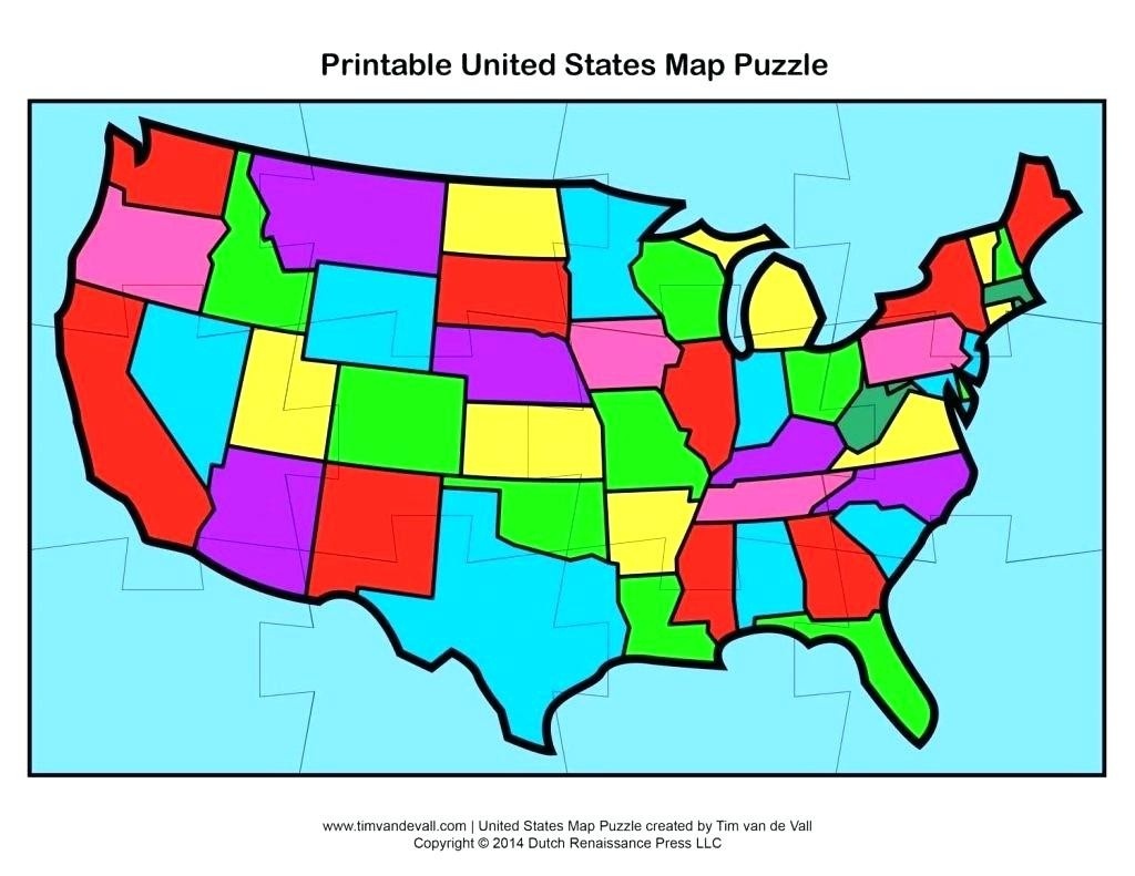 Printable Us State Map Puzzle | World Map - United States Map Puzzle Printable