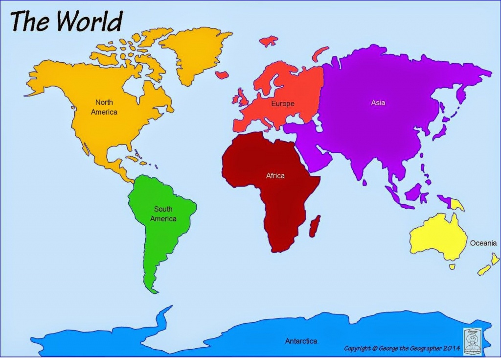 Printable+World+Map+7+Continents | Computer Lab | World Map - 7 Continents Map Printable