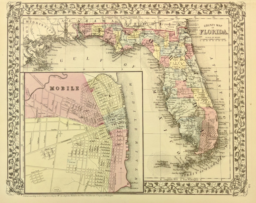 Prints Old &amp; Rare - Florida - Antique Maps &amp; Prints - Old Florida Maps Prints