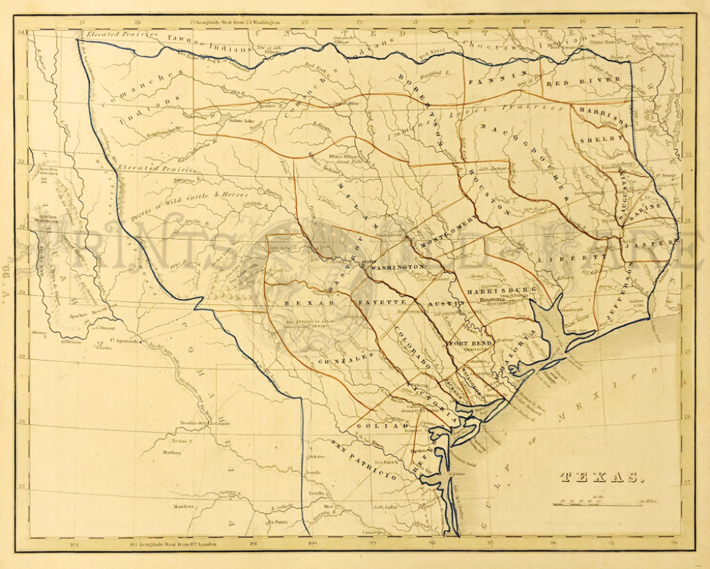 Prints Old &amp;amp; Rare - Texas - Antique Maps &amp;amp; Prints - Old Texas Maps Prints