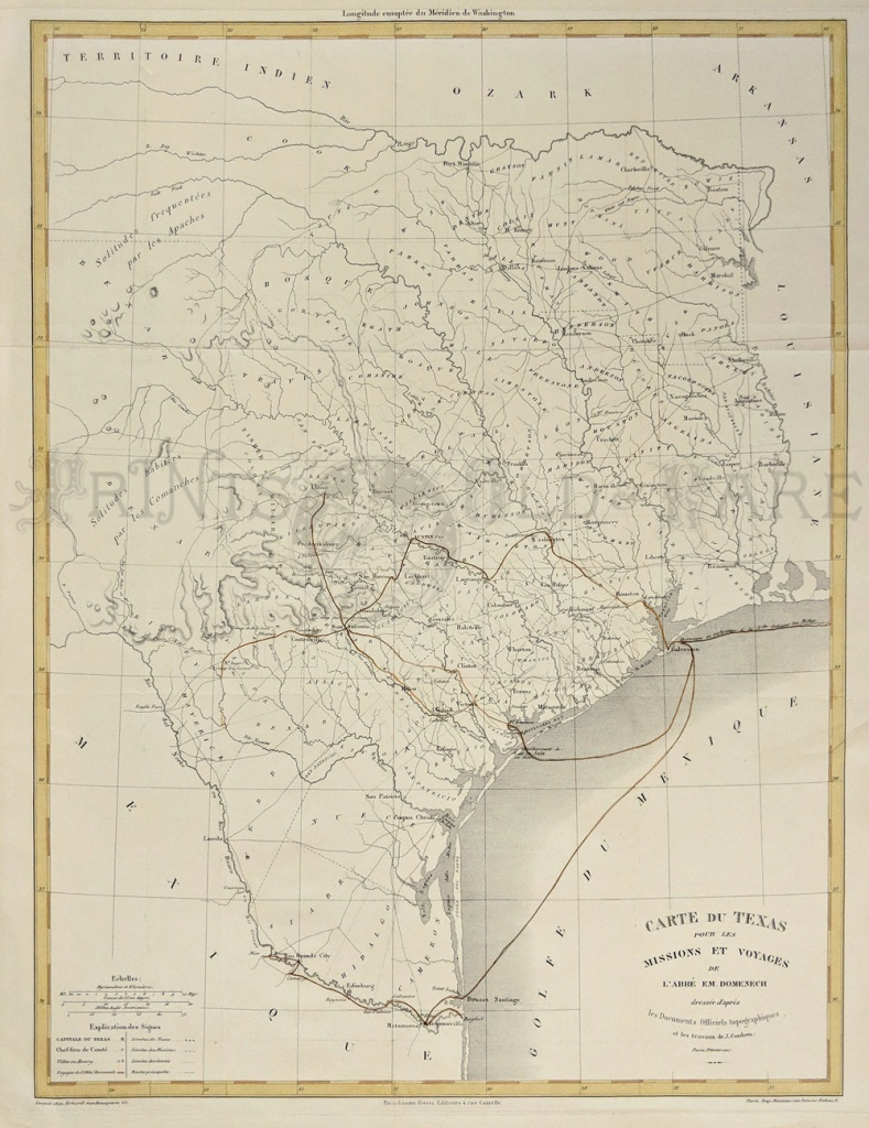 Prints Old &amp;amp; Rare - Texas - Antique Maps &amp;amp; Prints - Vintage Texas Maps For Sale
