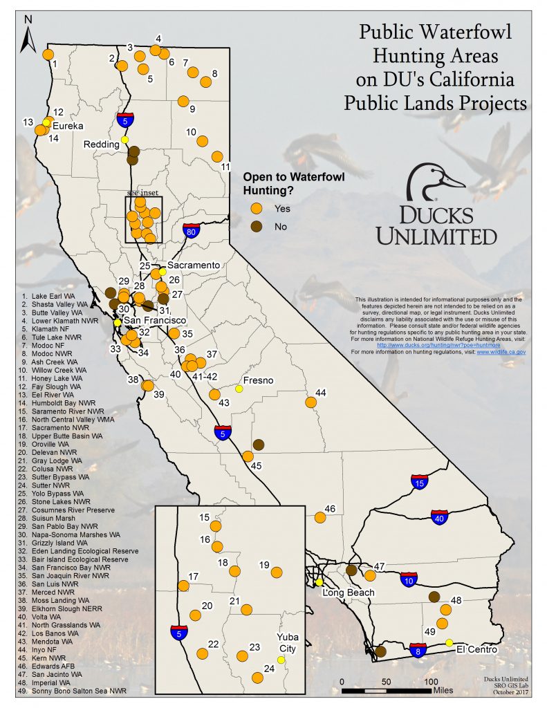 Public Waterfowl Hunting Areas On Du Public Lands Projects California